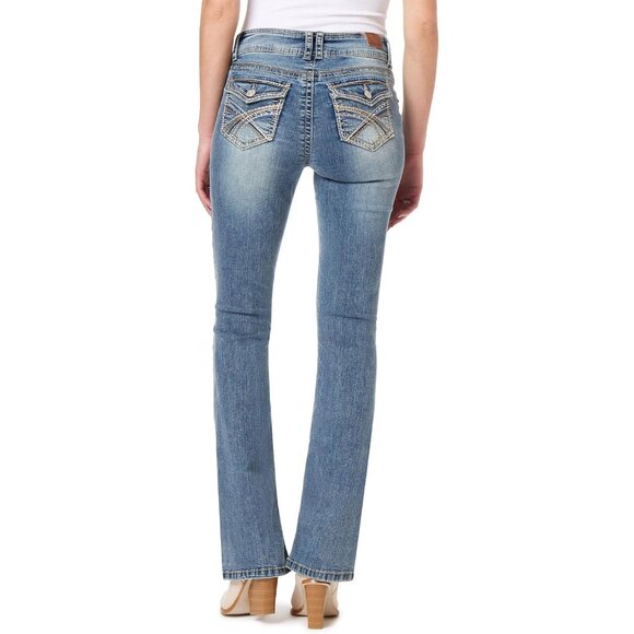 Bootcut Jeans Women Mid-Rise Curvy Insta Stretch Denim Sizes 0-24 - Picture 2 of 9